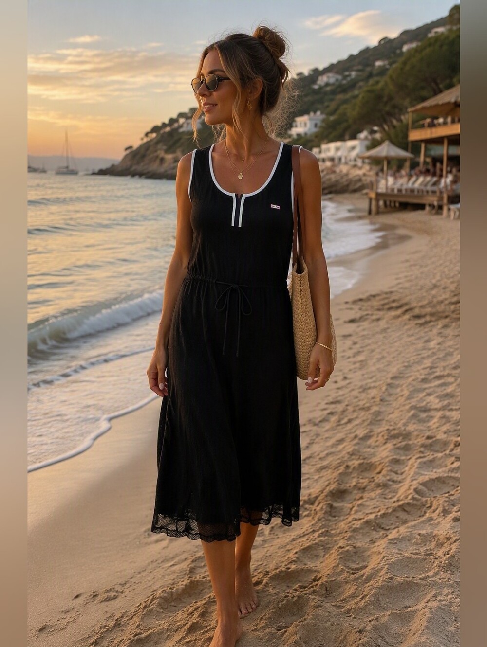 Hunter Target Athleisure Black Mesh Sleeveless Dress 2X